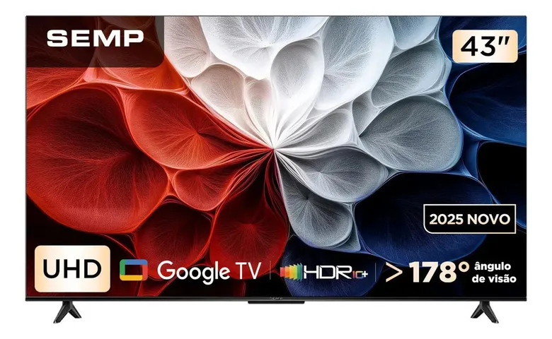 Smart TV Semp 43'' 4K WiFi Bluetooth Google TV