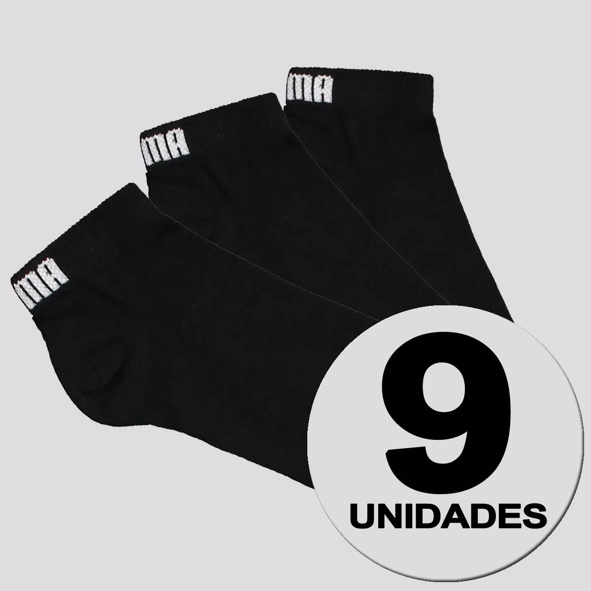 Kit Meia Puma Sapatilha 9 Preta