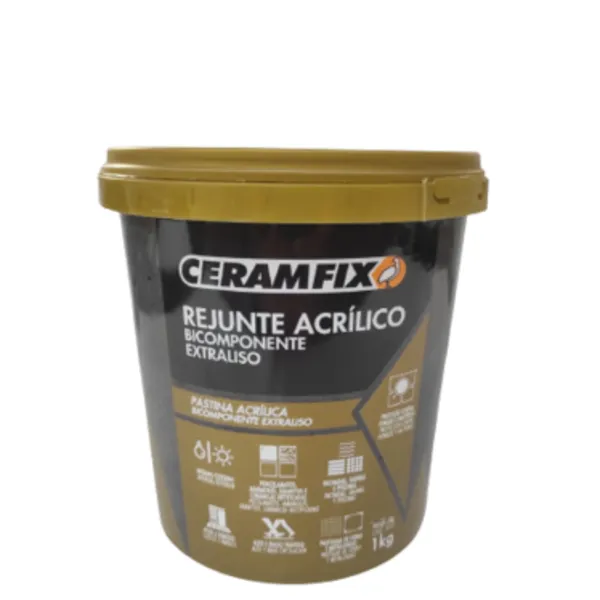 REJUNTE ACRILICO BICOMPONENTE EXTRALISO MARROM CAFE 1KG CERAMFIX
