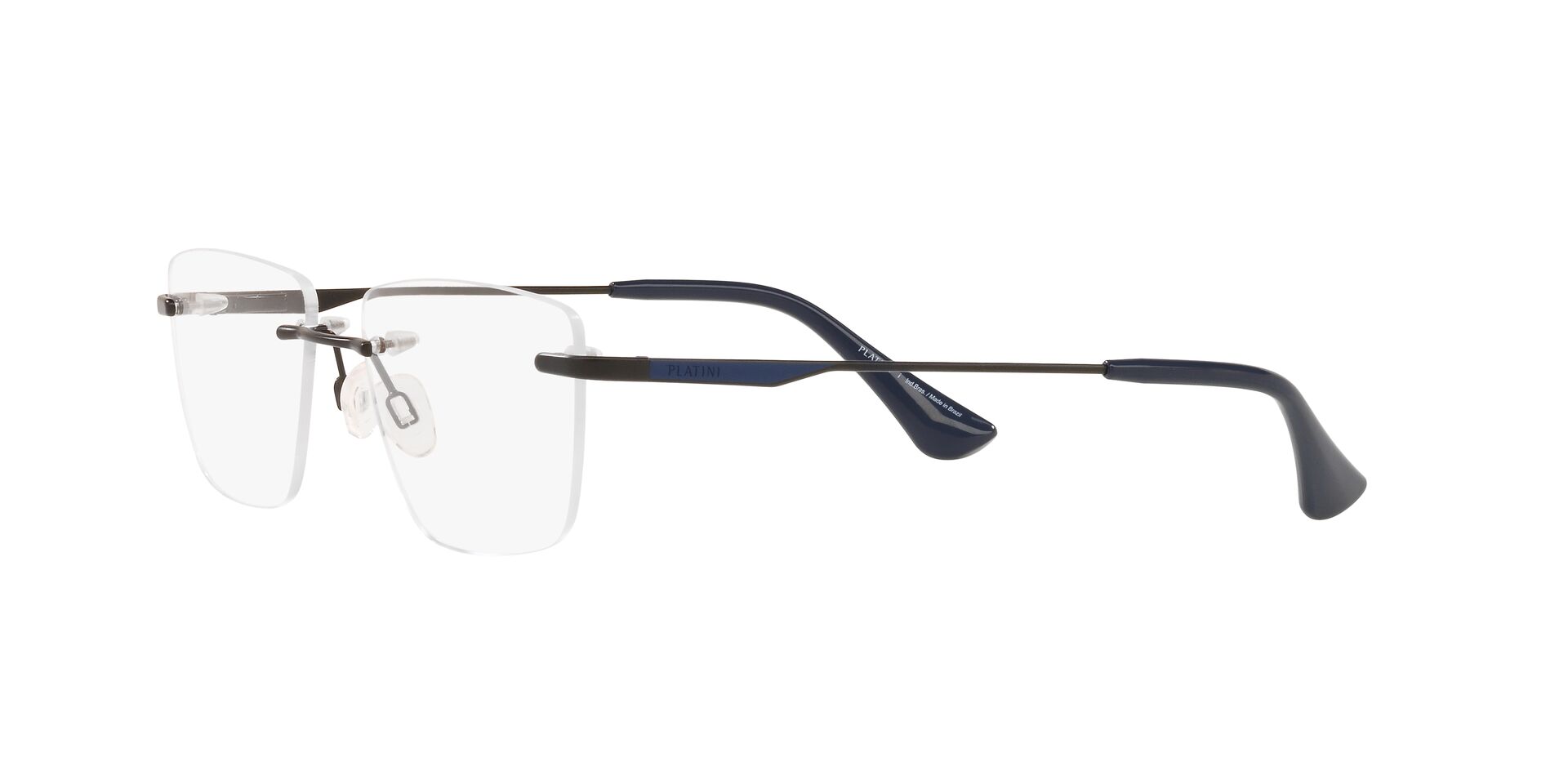 Foto 3 de Kit Óculos de Grau Masculino Platini Retangular P91188 Cor Preto com Lente Filtro Azul
