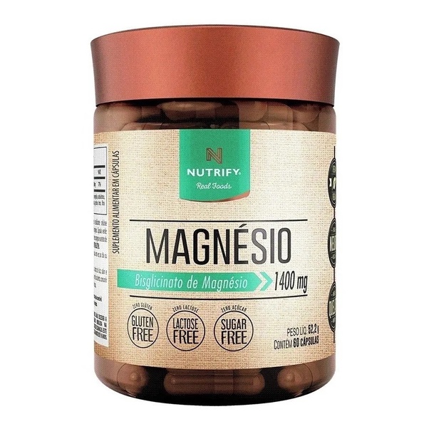 Magnésio Bisglicinato 1400mg 60 Cápsulas Nutrify Sem Sabor
