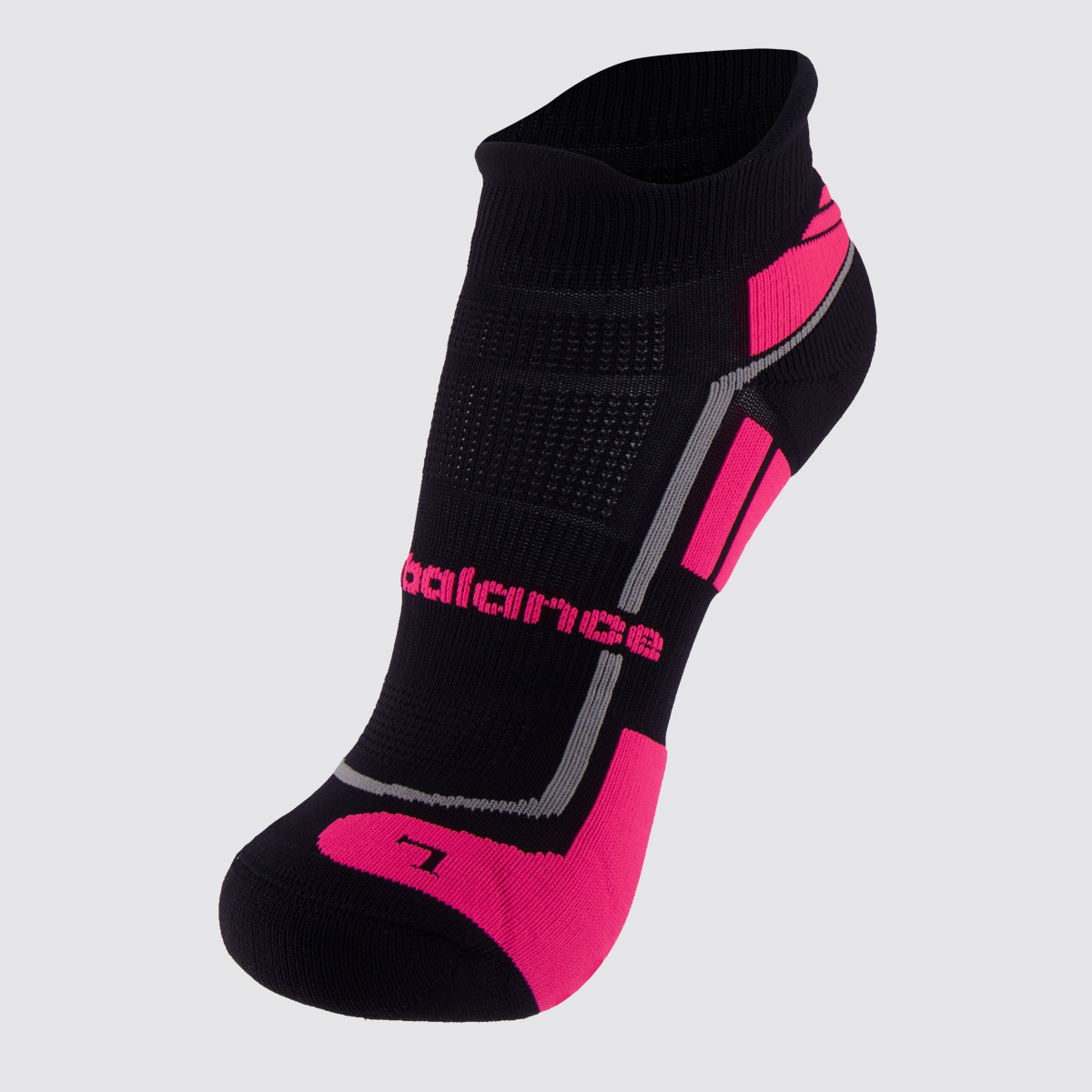Meia New Balance Cano Invisível Feminina Preta e Rosa