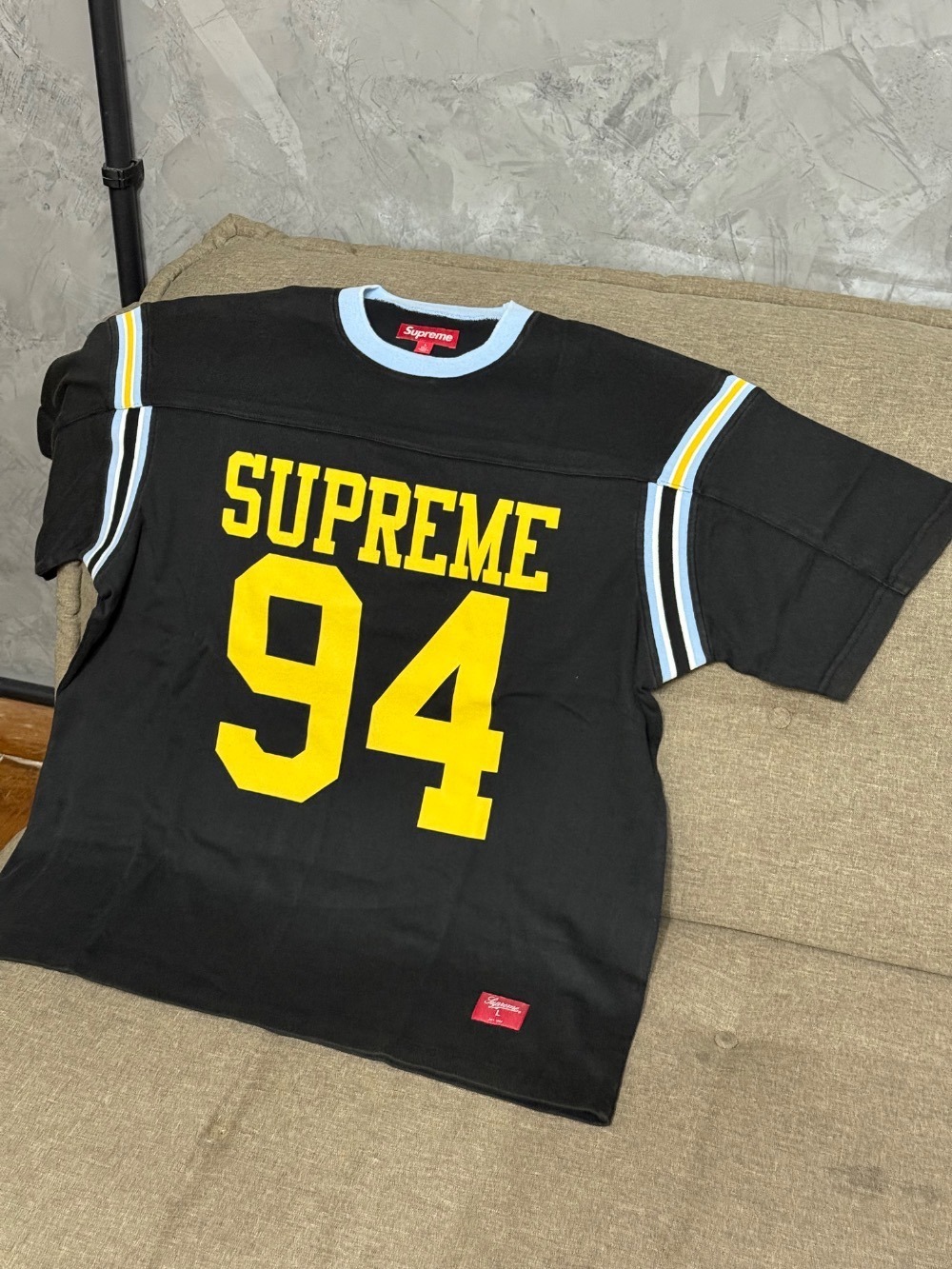 Camiseta Supreme Split S/S Football Top Black — G, Novo