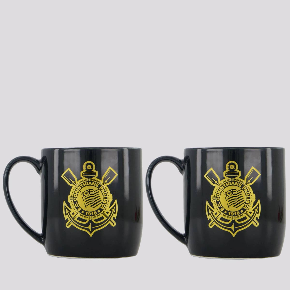 Kit Corinhtias 2 Canecas Porcelana Ouro