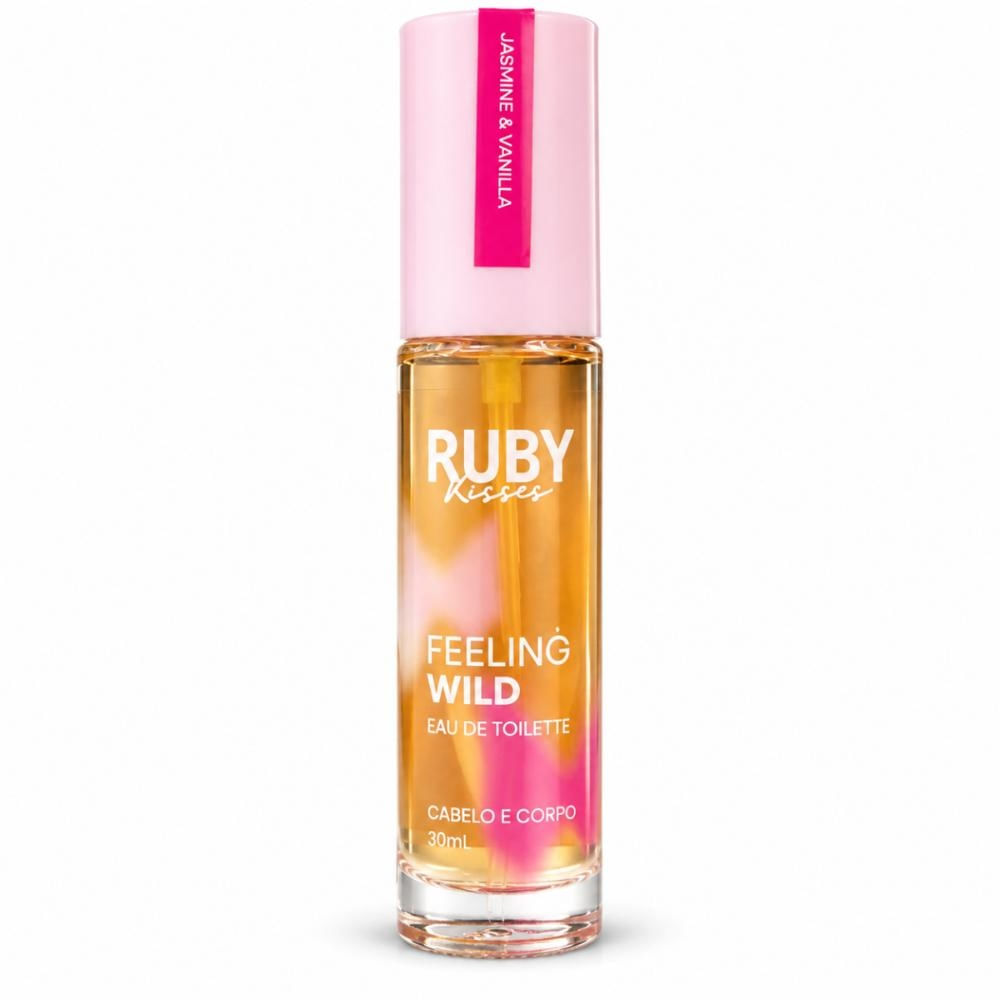 Colônia Ruby Kisses Feeling Wild Eau De Toilette Cabelo e Corpo Jasmine & Vanilla 30ml