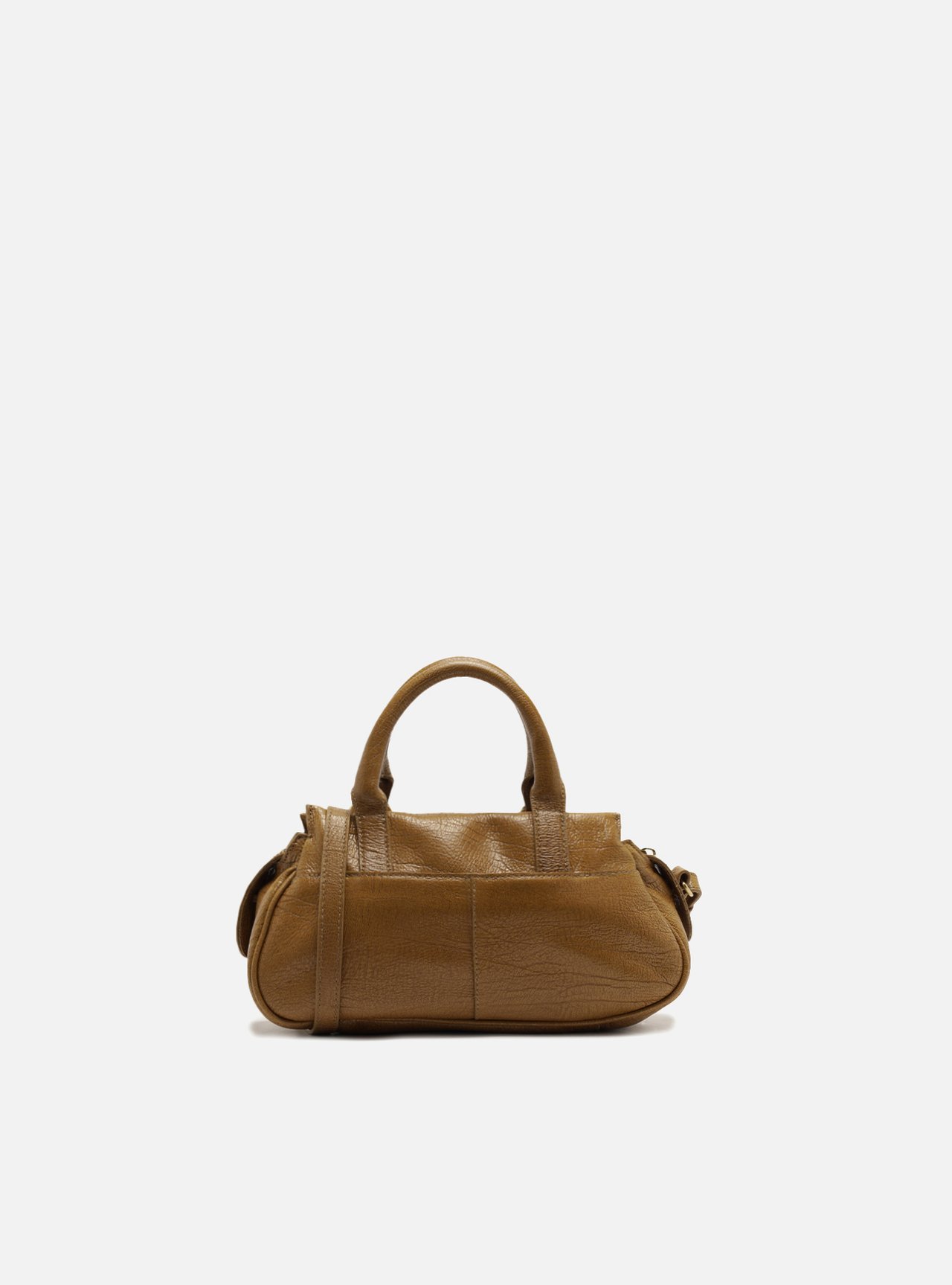 Foto 3 de Bolsa Tote Marrom Couro Pequena Metais