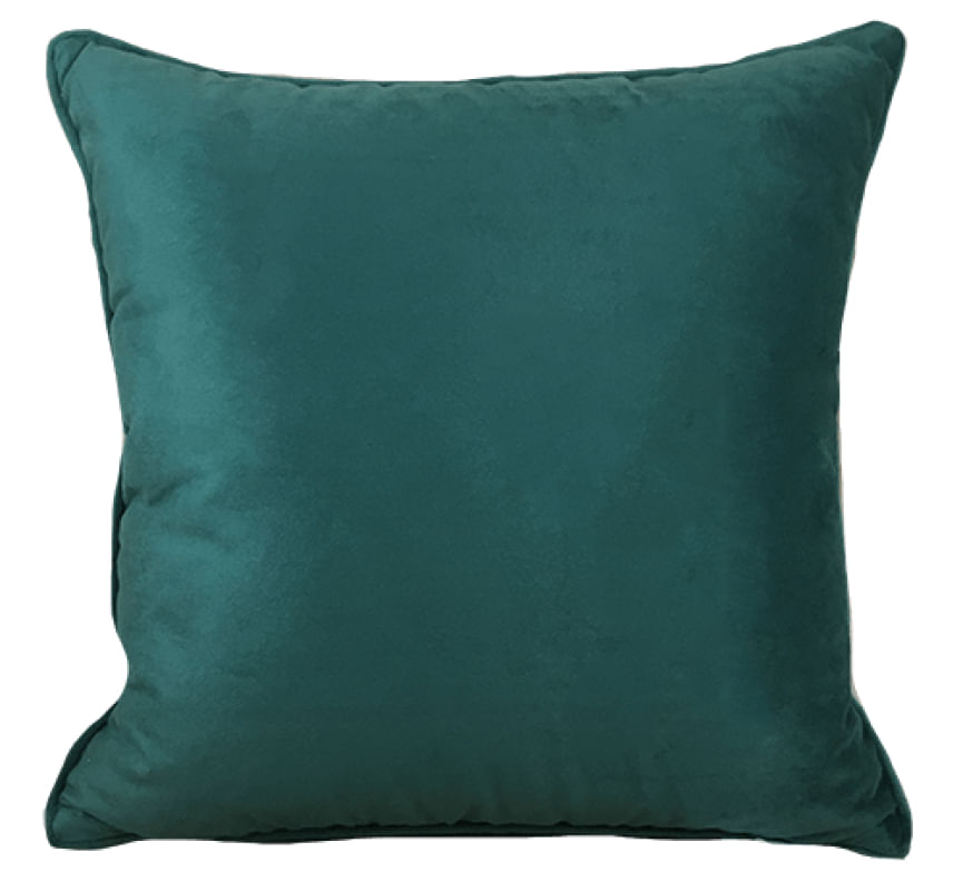 Almofada Veludo Soft Liso 52X52cm Com Cordão Verde - Decortextil