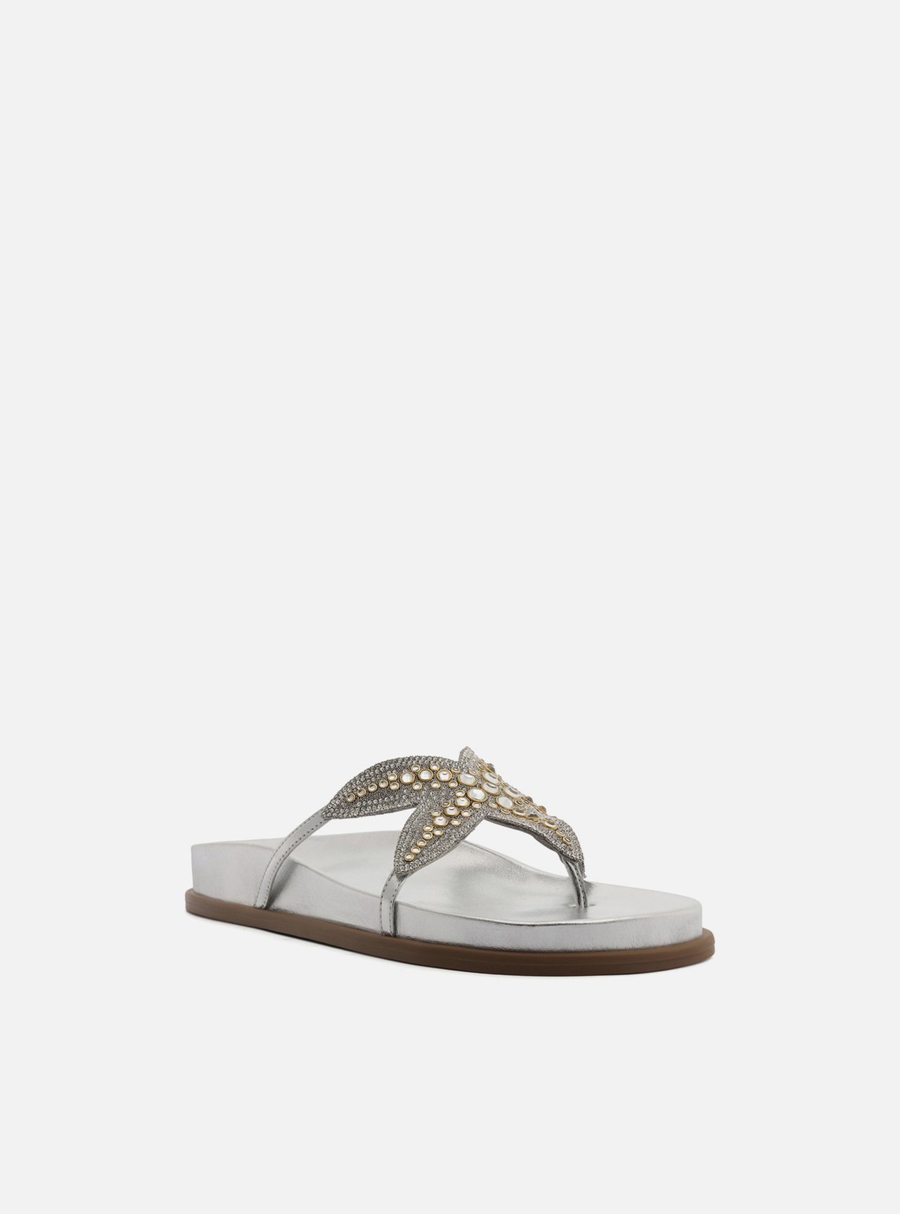 Foto 2 de Chinelo de Dedo Prata Pedrarias