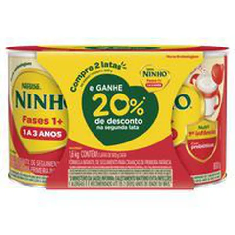 Pack Fórmula Infantil Ninho 1+ 1,6kg 2 Unidades