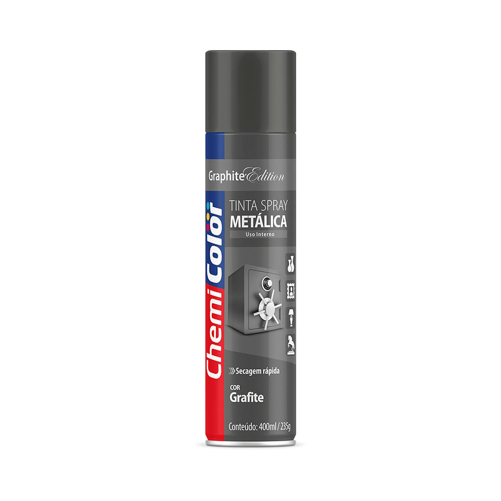 Tinta Metálica Spray 400Ml Grafite Chemicolor
