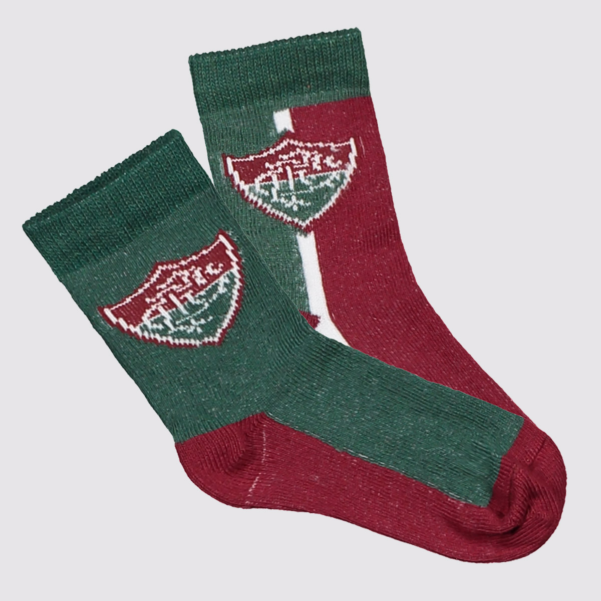 Kit Meia Fluminense 2 Pares Infantil Verde e Grená