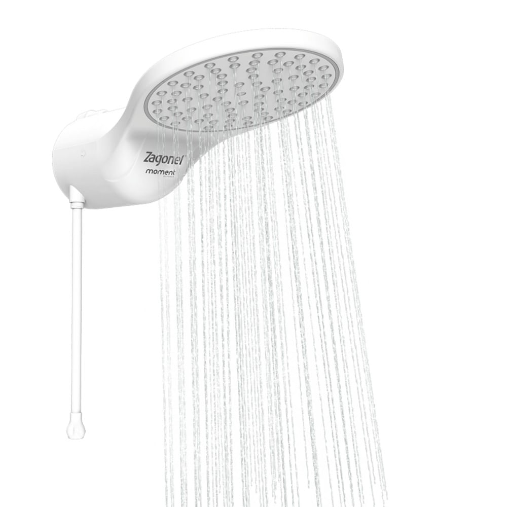 Chuveiro Elétrico Eletrônico Ducha Moment 220V 7500W Branco Zagonel