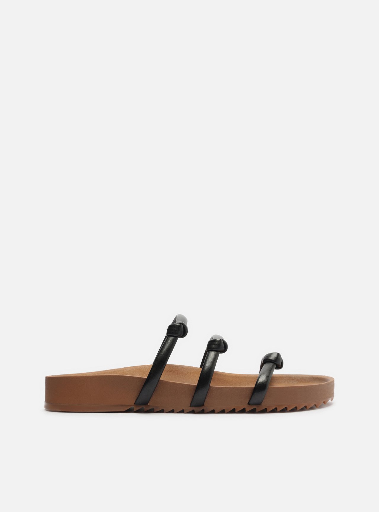 Papete Preta Flatform Tiras Nó