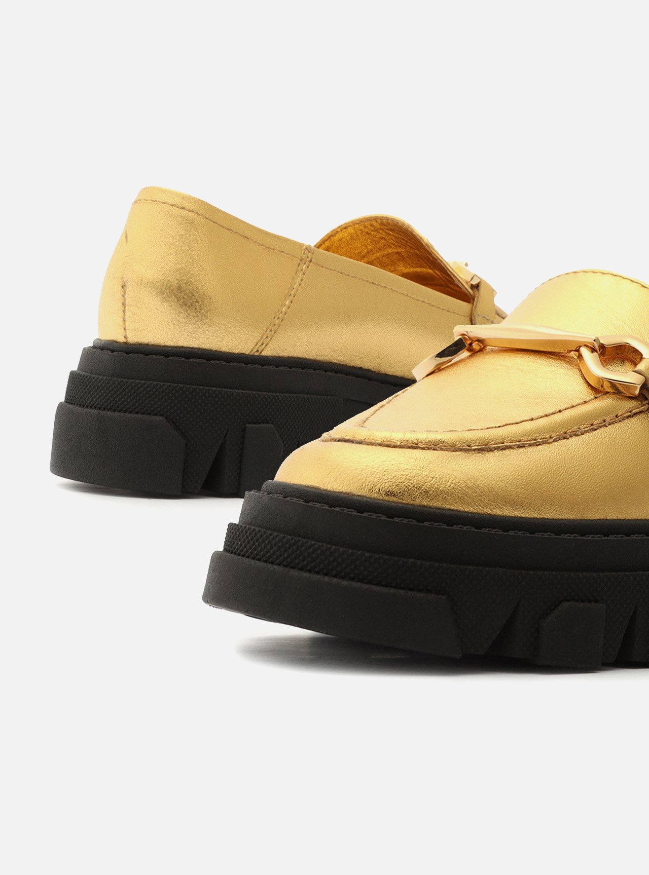 Foto 3 de Mocassim Infantil Dourado Tratorado Bridão Bambini