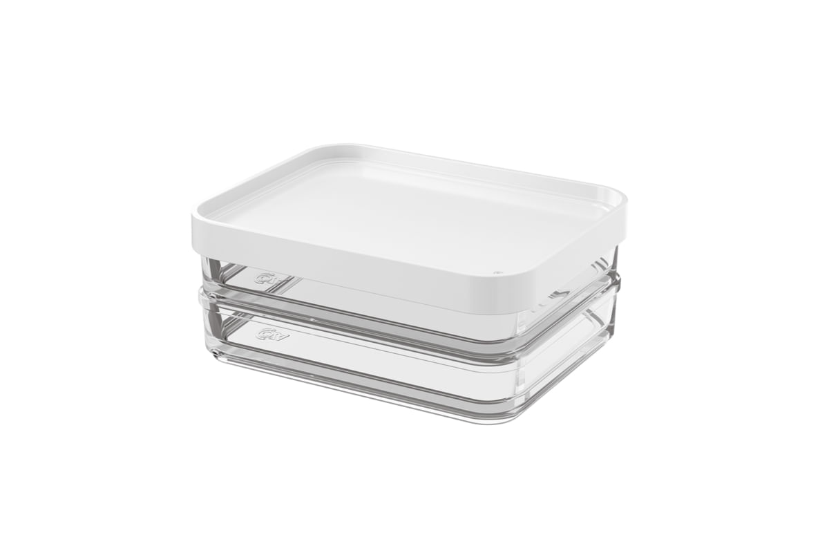 Pote Clear Duo 560ml 13,1x16,7x6cm Branco