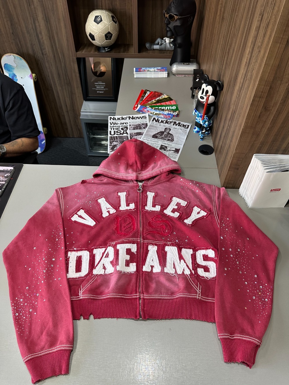 Moletom Vale Lives Forever Classico Zip Up Ruby — XXG, Novo