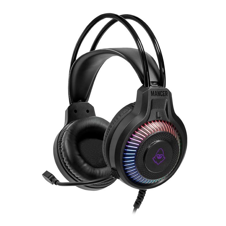 Headset Gamer Mancer Twilight S, LED Rainbow, Driver 40mm, Conexão Duplo P2 e USB, Preto, MCR-TLTS-RGB01