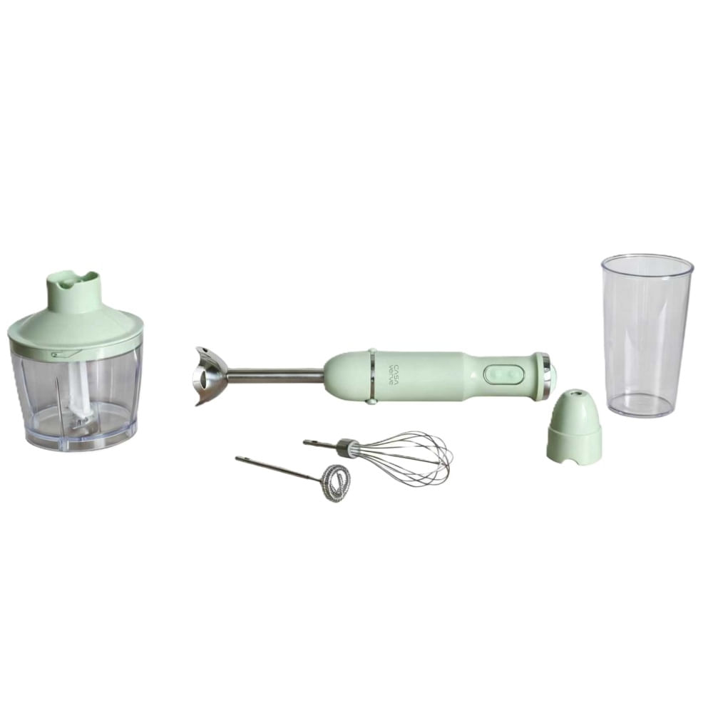 MIXER DE MÃO LUCENT LIFE MULTIFUNCIONAL 4 EM 1 EM AÇO INOX VERDE 220V HB01BLG
