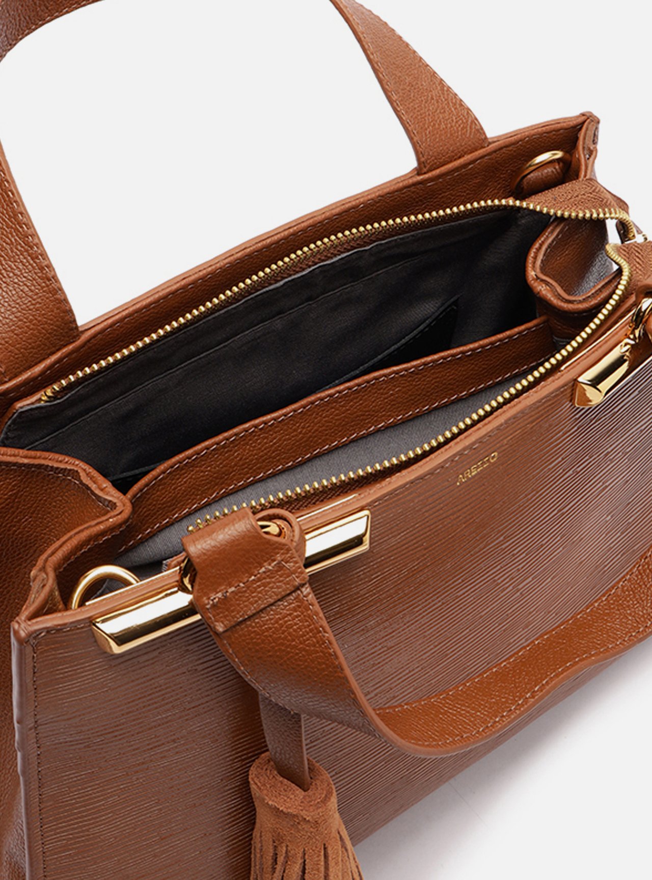 Foto 4 de Bolsa Tote Marrom Couro Jeni Média