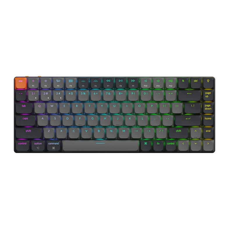Teclado Mecanico Keychron K3 V3, RGB, Wireless, Switch Marrom, Preto e Cinza, K3X-H3