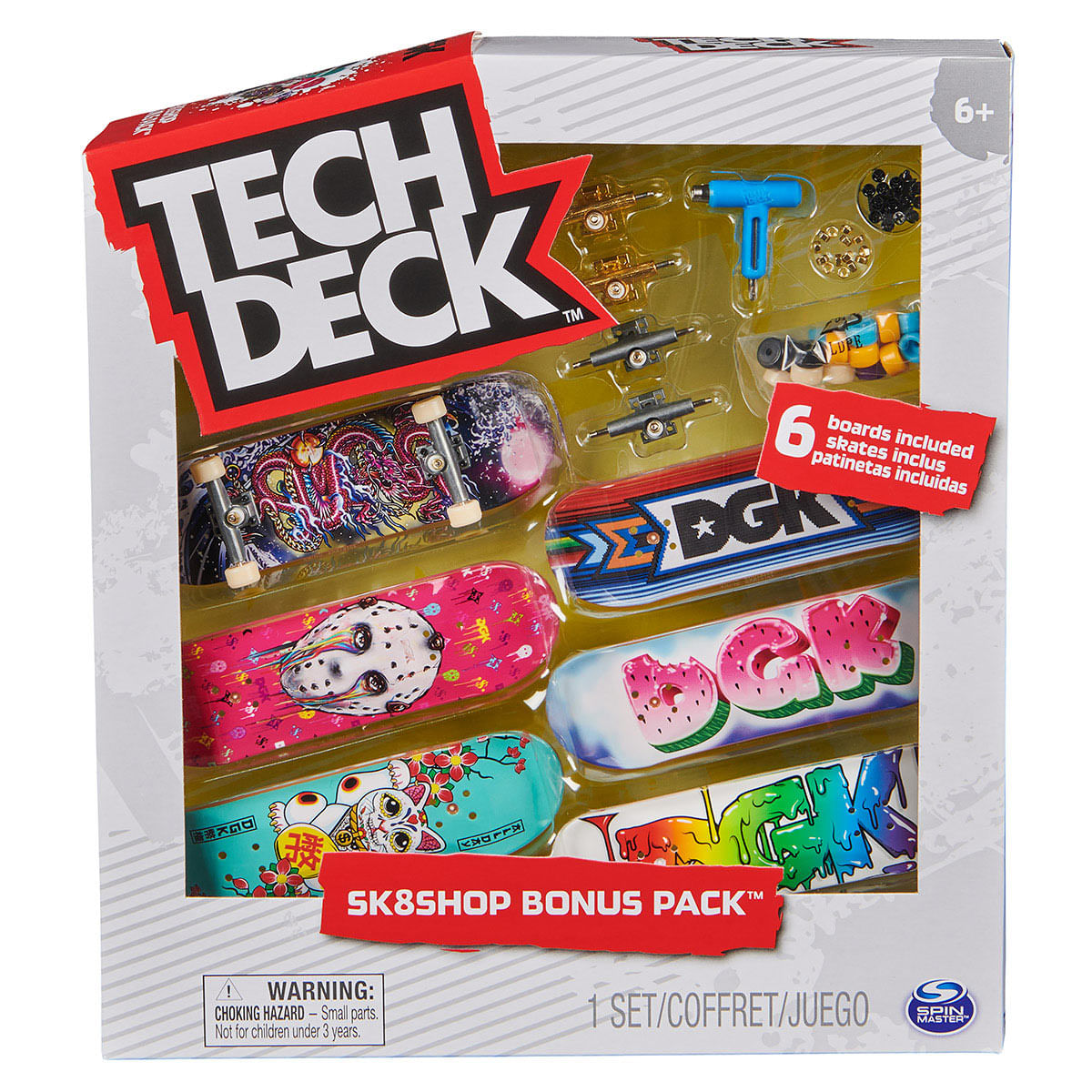 Kit 3 Skate De Dedo E Acessórios Coleção Dgk - Tech Deck