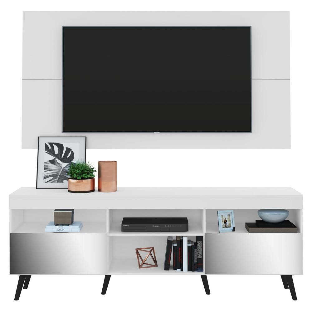 Rack com Painel TV 65" Retrô com Espelho Flórida Multimóveis V3138