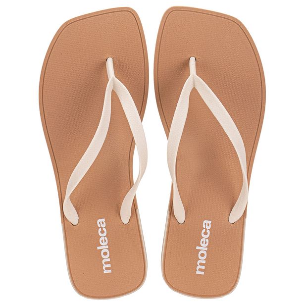 Chinelo Feminino Moleca 5552100 BRANCO/BEGE 34