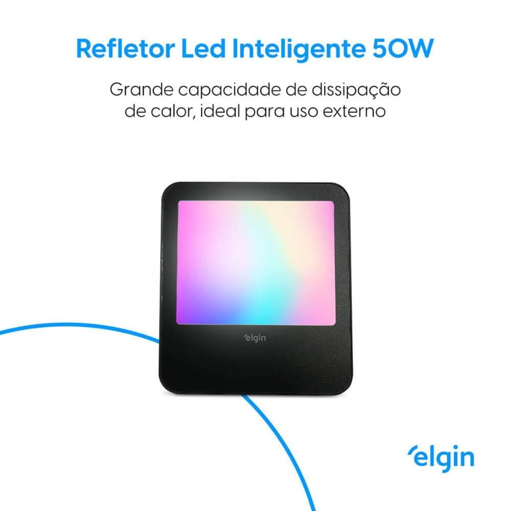 Foto 2 de Projetor Refletor Smart Led 50W Compatível com Assistente Bivolt