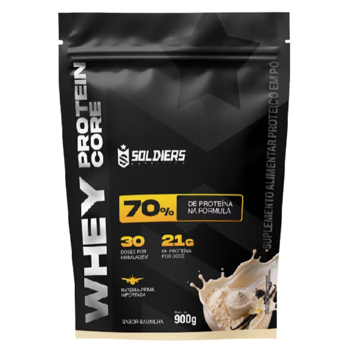 Soldiers Nutrition -,Whey Core 70% de Proteína Concentrada 900g