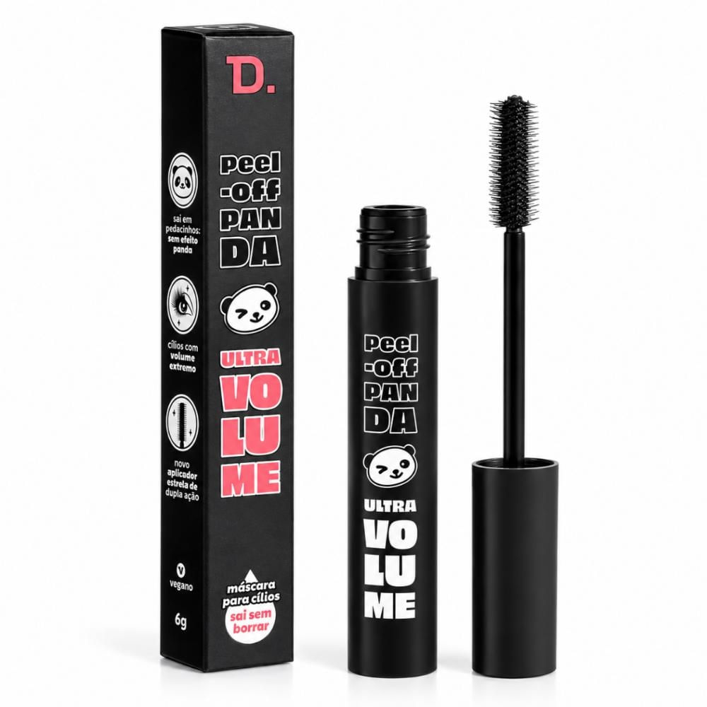 Máscara Para Cílios Dailus Peel-Off Panda Ultra Volume Preto 6g