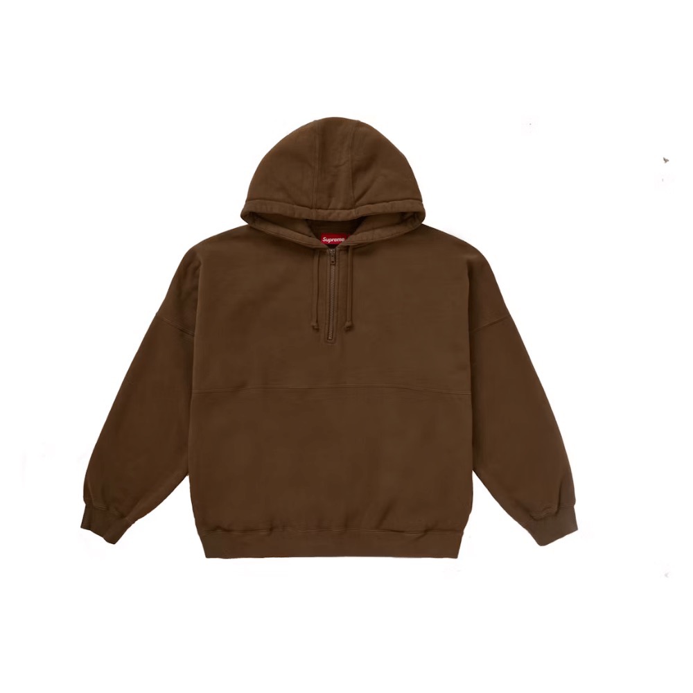 Moletom Supreme Wrapped Half Zip Hooded Dusty Brown — M / G / XG, Novo