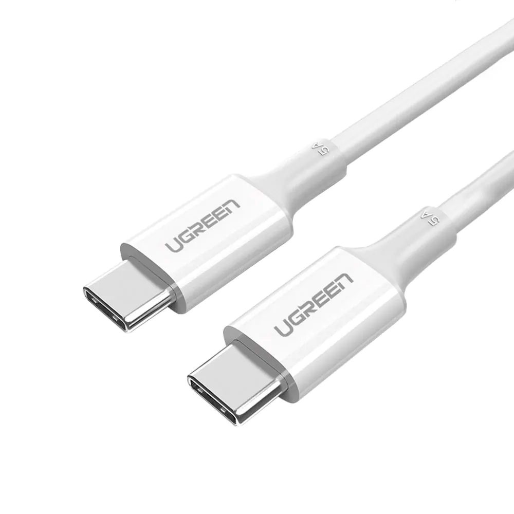 Cabo Ugreen USB 2.0 - USB-C para USB-C com 2 metros e 100W Branco - 60552