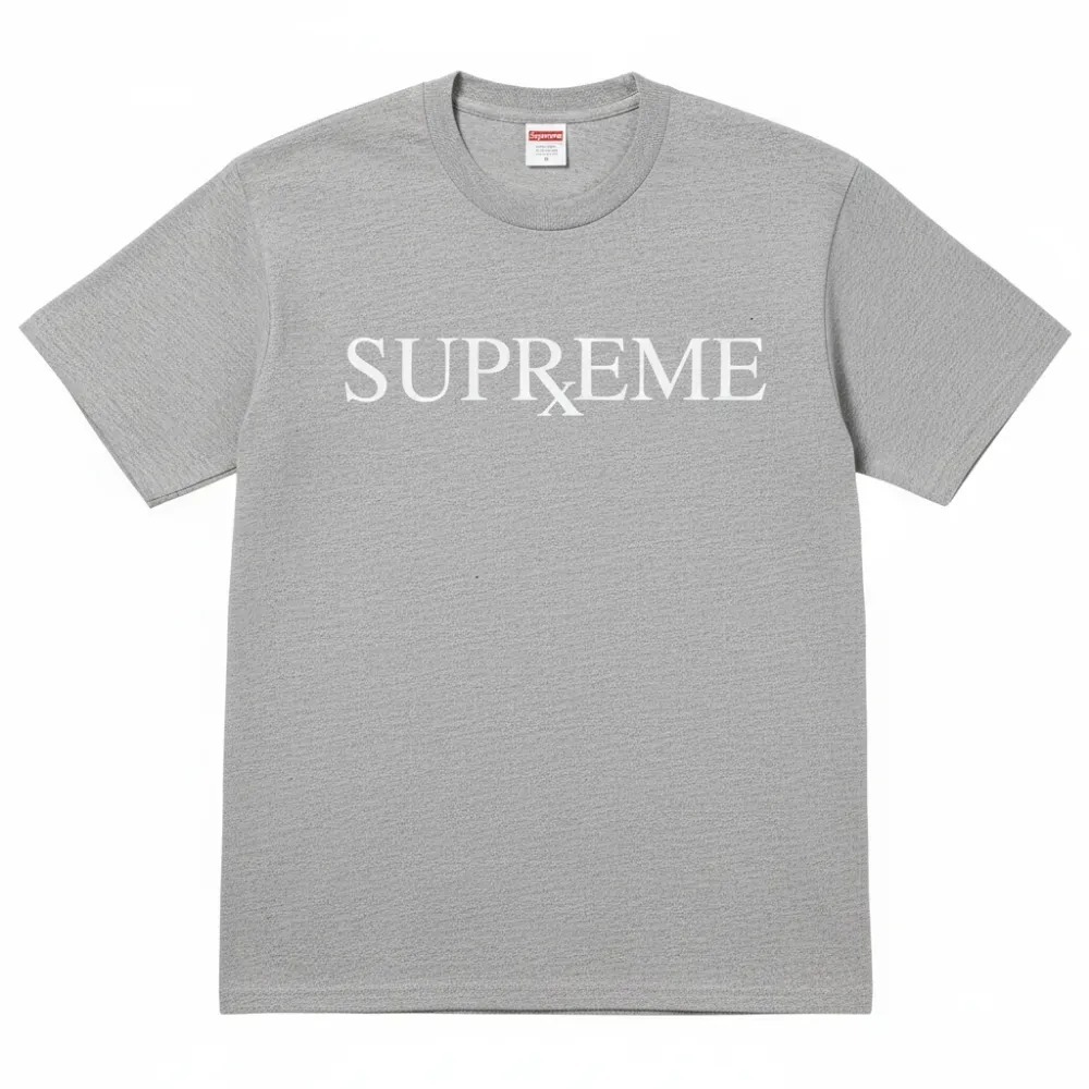 Camiseta Supreme RX Heather Grey FW25-W17 — P / M / G / XG / XXG, Novo