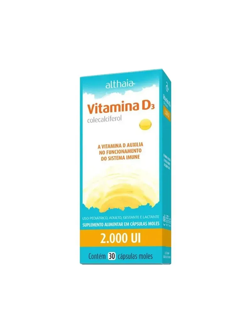 Vitamina D3 Colecalciferol Althaia 2.000ui 30 Cápsulas