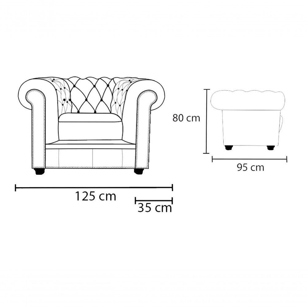 Foto 4 de Poltrona Chesterfield De Couro Marrom