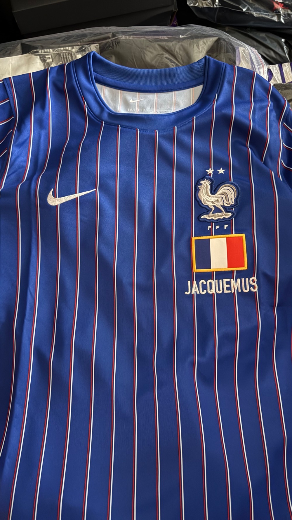 France x Jacquemus x Nike Camiseta Dri-FIT Blue — G, Novo