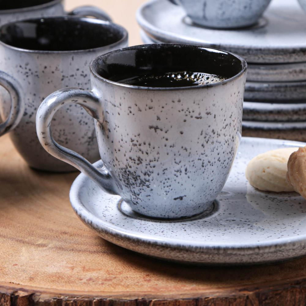 Foto 5 de Conjunto com 6 Xícaras De Café Orgânico 70ml com 6 Pires Descentralizado Echo