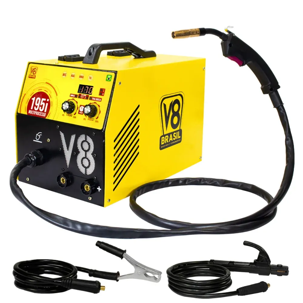 Máquina de Solda Multiprocessado 195i com Tocha 220V V8 Brasil