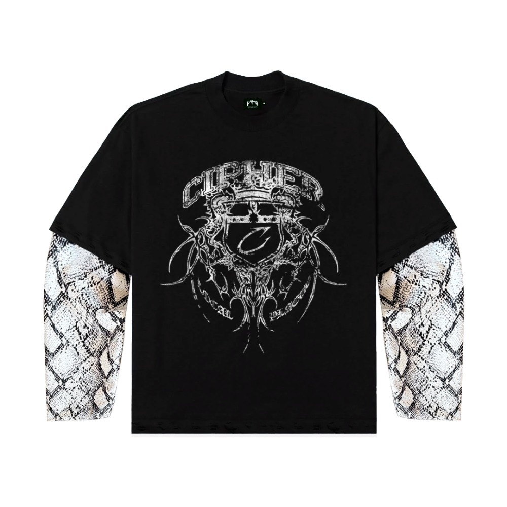 Camiseta CIPHER Long-Sleeve Snake Black — P / M, Novo