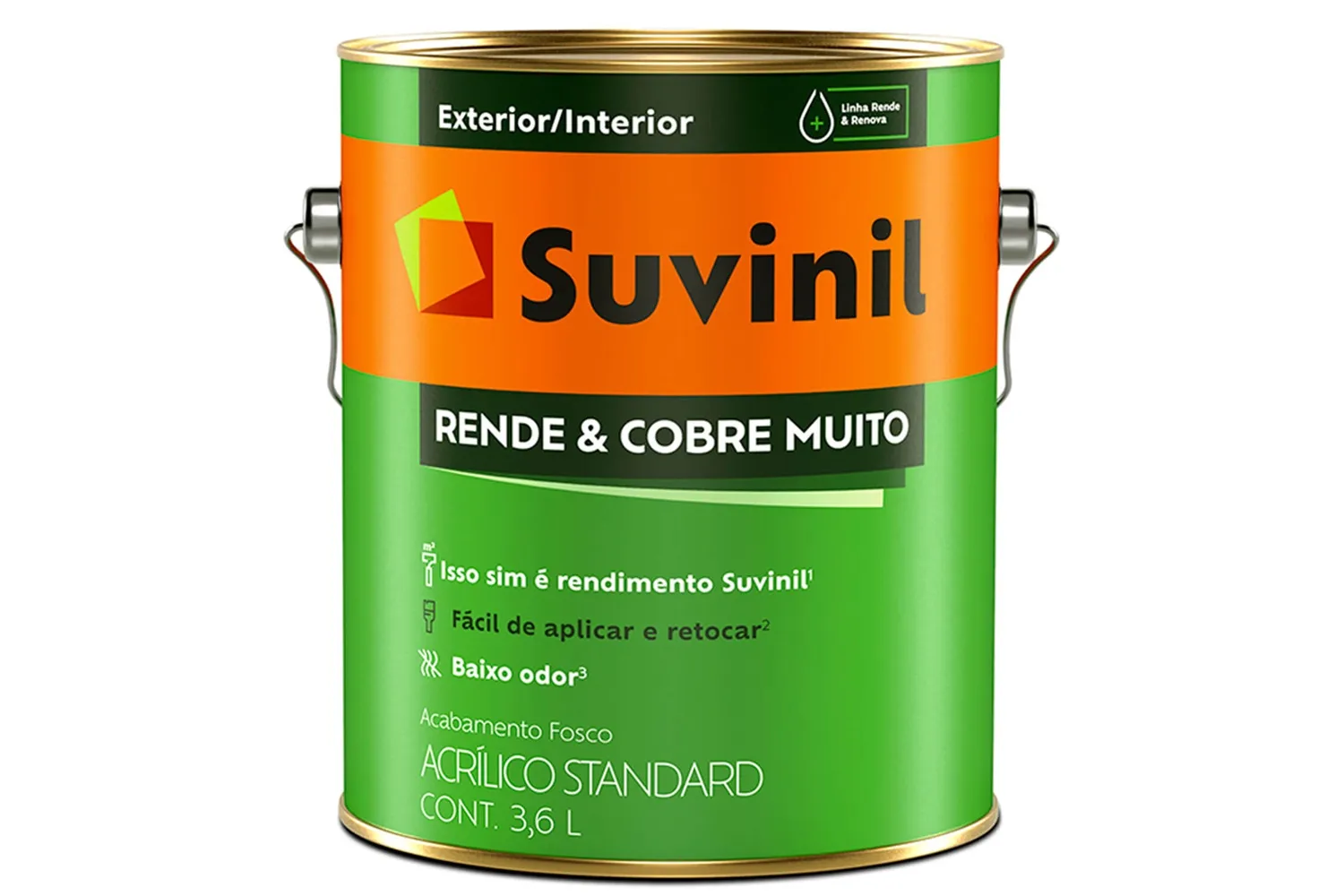 Tinta Acrílica Rende E Cobre Muito Branco 3,6 Litros