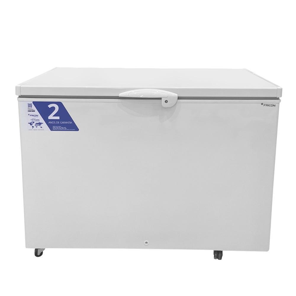 Freezer Conservador Horizontal Fricon 411 Litros Dupla Ação 1 Tampa de Chapa Única Branco HCED 411C 220V