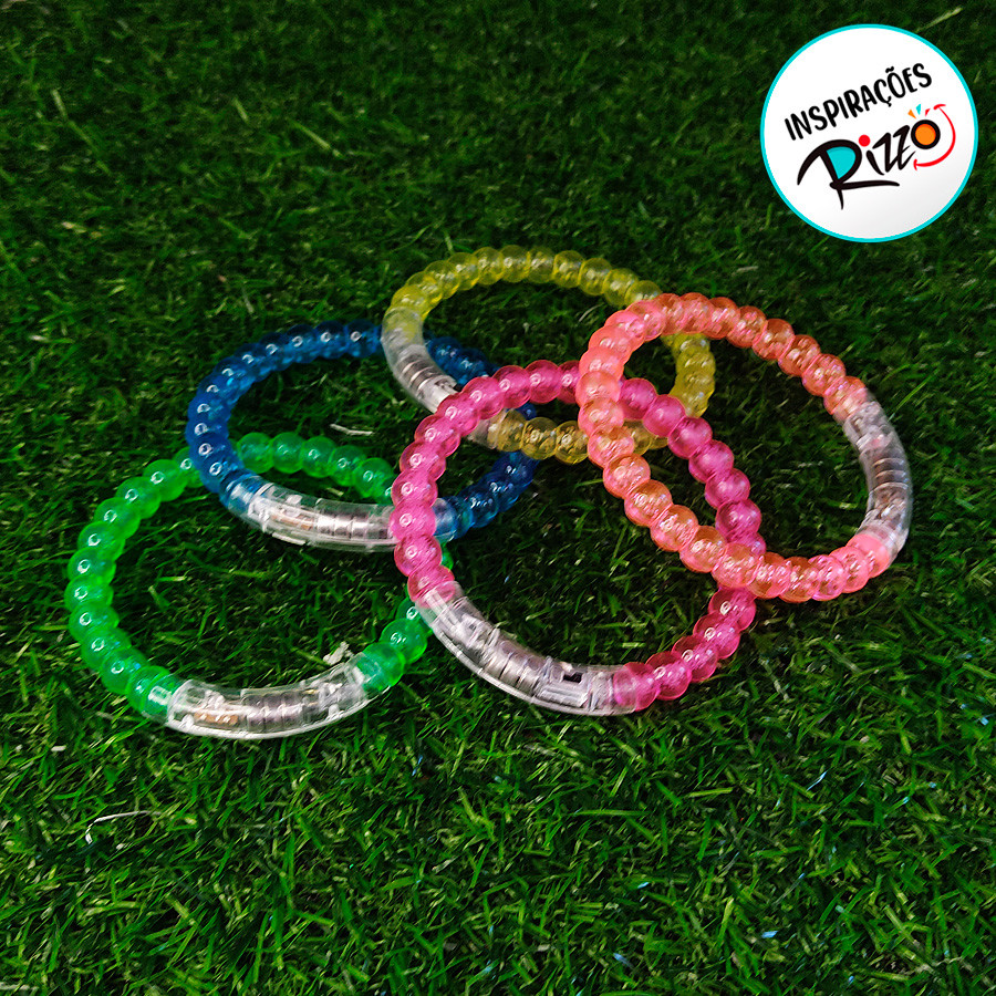 Foto 2 de Pulseira Neon com LED - Pink - 1 unidade - Rizzo