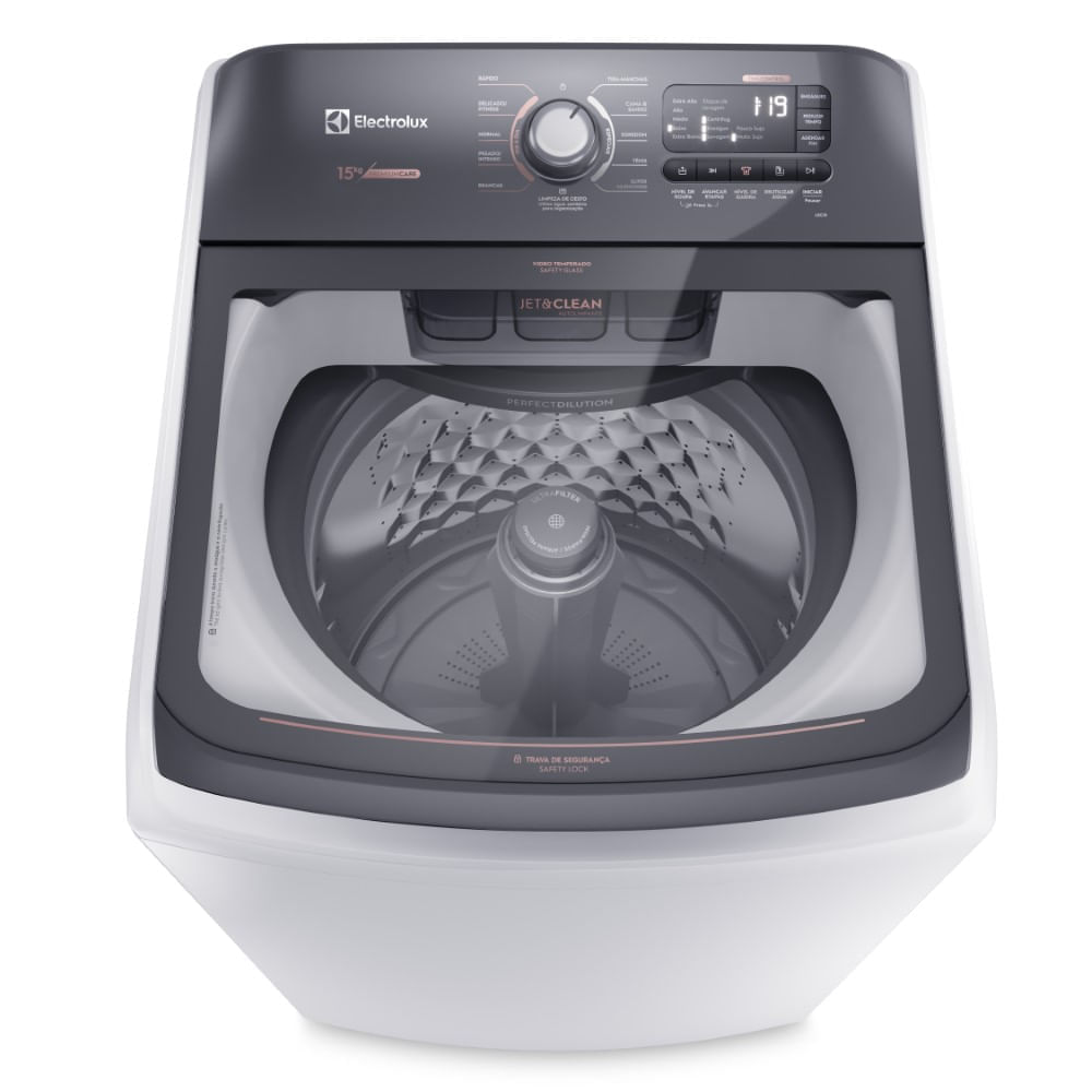 Máquina de Lavar 15kg Electrolux Premium Care com Cesto Inox. Jet&Clean e Time Control (LEC15) 110