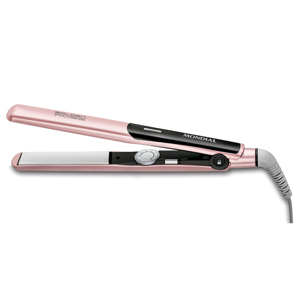 Prancha Alisadora Mondial Golden Rose e Preto P-20 Bivolt
