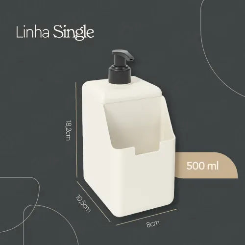 Foto 4 de Dispenser para Detergente e Esponja Coza Single 500ml Light Gray