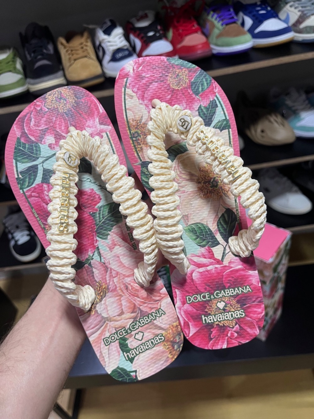 Dolce&Gabbana x Havaianas Chinelo Top Florals Rosa Ballet — 38/9, Novo