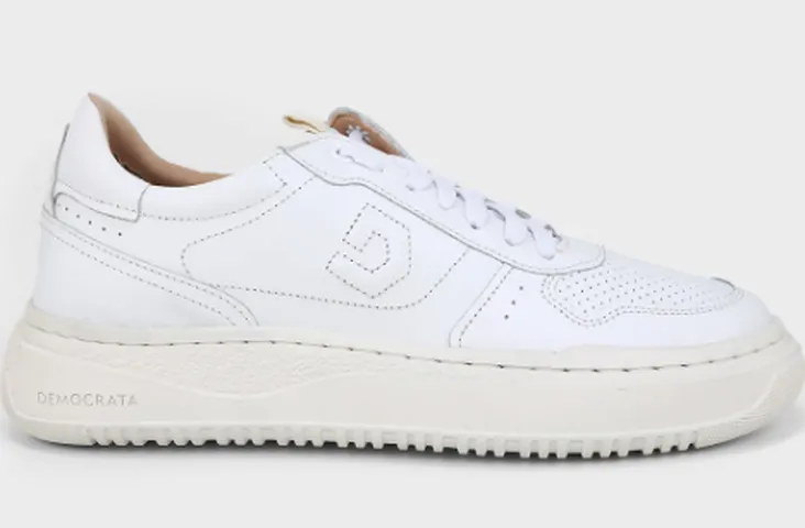Tênis Couro Democrata Denim Block Masculino Branco