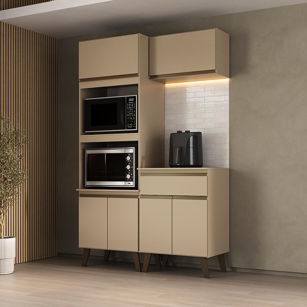 Armário de Cozinha Compacta Atlanta Vértice Carraro Amêndoa