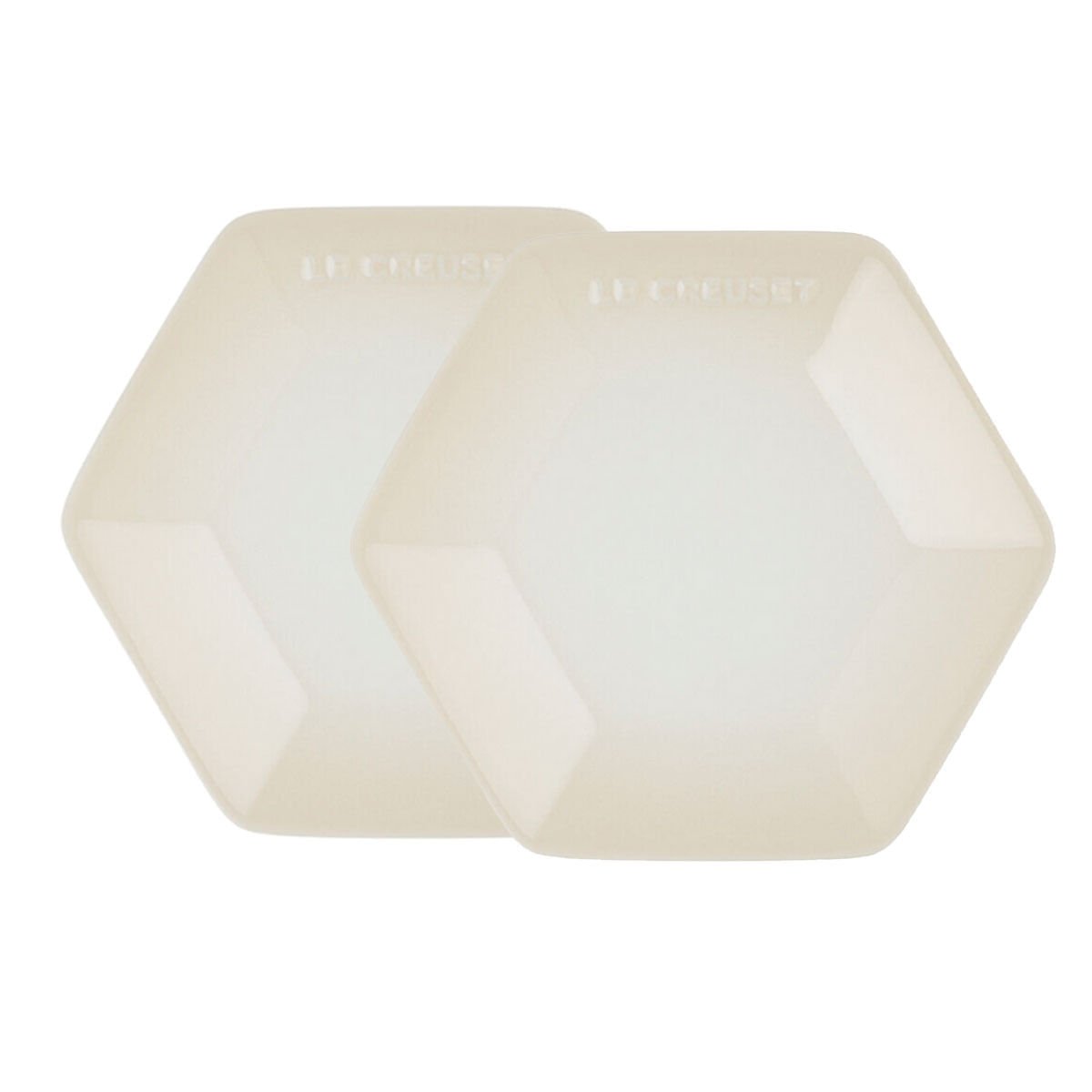 Prato Raso Hexagonal 2 Peças 26 cm Branco Meringue Le Creuset