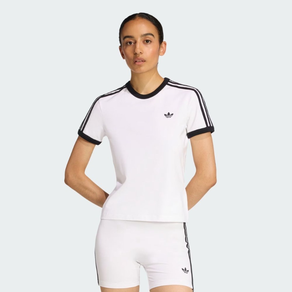 Camiseta adidas Slim Três Listras White Black — G / XG, Novo